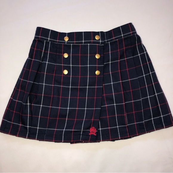 Tommy Hilfiger Other - Tommy Hilfiger school girl pleated skirt red/white/blue gold tone snap 4T